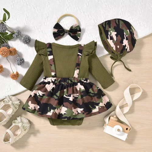 Miniatura 154 de Unutiylo Ropa de bebé recién nacida prematura con tirantes, traje de otoño e invierno, traje de manga larga con volantes