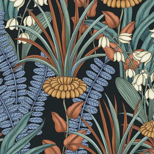 Miniatura 10 de Papel tapiz bohemio floral para despegar y pegar, papel de contacto con hojas tropicales, papel de pared de flores botánicas vintage, mural de pared