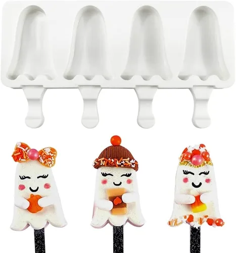 Miniatura 25 de Molde de silicona para paletas de helado, molde de silicona suave y liso para bricolaje, hecho en casa, helado, caramelo, pastel, molde Tipo 4