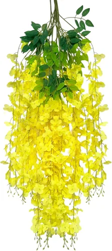 Miniatura 72 de Paquete de 12 guirnaldas de flores colgantes de glicina blanca, enredaderas de flores artificiales de 3.77 pies, glicinia falsa, guirnalda colgante
