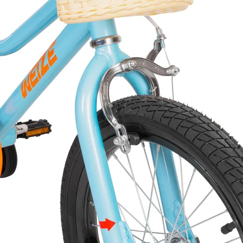 Miniatura 7 de Bicicleta infantil WEIZE, 16 y 20 pulgadas para niños y niñas de 4 a 12 años, altura del ciclista 41-62 pulgadas, asiento y manillares ajustables