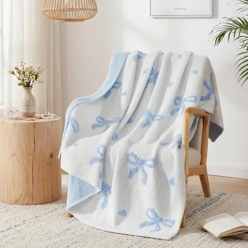 Miniatura 58 de WRENGONGE - Manta a rayas de color caqui, suave, acogedora, mullida, cálida, para sillón, sofá, cama o viajes, ligera, 50 x 70 pulgadas, regalo