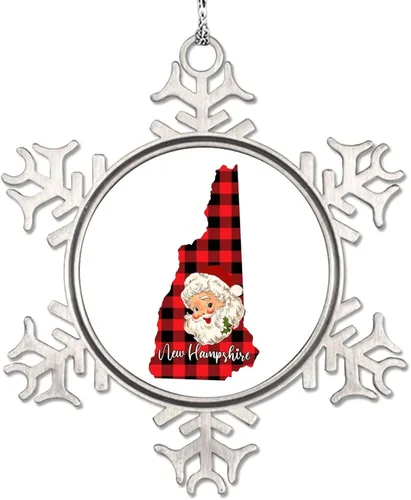 Miniatura 9 de Montana - Adornos de copo de nieve de búfalo, mapa a cuadros, lindo Papá Noel, adornos de Navidad personalizados 2022, decoración de Navidad