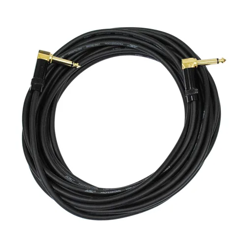 Miniatura 2 de Audio2000'S E27150 - Cable de audio en ángulo recto TS chapado en oro de 1/4 de pulgada (1/4 pulgadas) chapado en oro de 1/4 de pulgada TS en ángulo