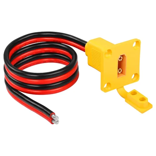 CERRXIAN Cable desnudo macho XT90 de 2 pies 10 AWG con panel de montaje, enchufe macho XT90 con panel Mout para abrir cable desnudo para RC Lipo