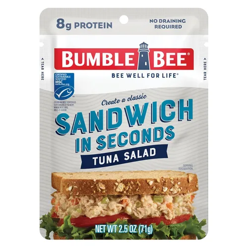 Miniatura 19 de Bumble Bee - Atún sazonado con hierbas y especias mediterráneas, sobre de 71 g - Listo para comer - Paquete de atún capturado de forma salvaje - 14