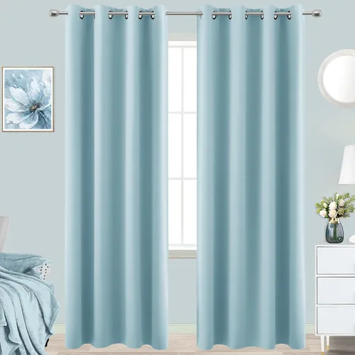 Miniatura 157 de Cortinas opacas de 72 pulgadas extra anchas para dormitorio, puerta corrediza de vidrio y patio, 2 paneles con ojales para oscurecer ventana grande
