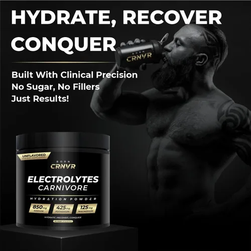 Miniatura 2 de Carnivore Electrolytes Powder – Alto en sodio (850 mg) sin sabor Cero azúcar, sin rellenos, reemplazo de electrolitos para Keto e hidratación