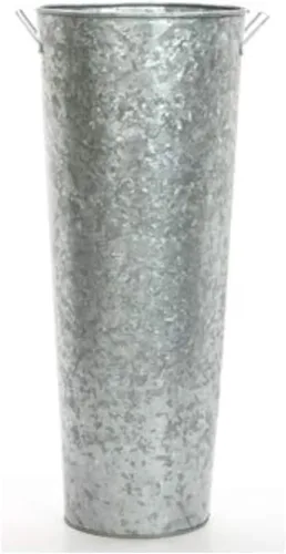 Miniatura 10 de Hosley Jarrón Balde Francés Galvanizado con Asas de 6" de Diámetro x 15" de Alto - Perfecto para Bodas, Fiestas, Picnics Campestres, Arreglos Plata
