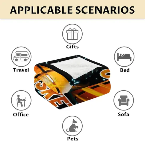Miniatura 6 de Mantas de baloncesto – Manta suave y mullida para niños – Manta pequeña de 30 x 40 pulgadas para sala de estar y oficina – Manta deportiva negra