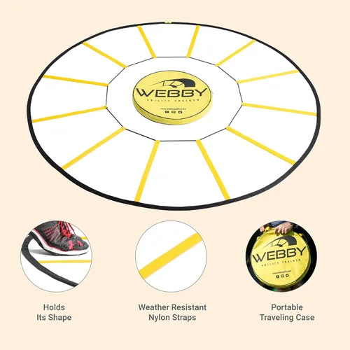 Miniatura 9 de Webby Agility Trainer – Circle Speed and Agility Ladder for High Intensity Reactive Footwork Drills and Skills – A Circular Piece of Reaction