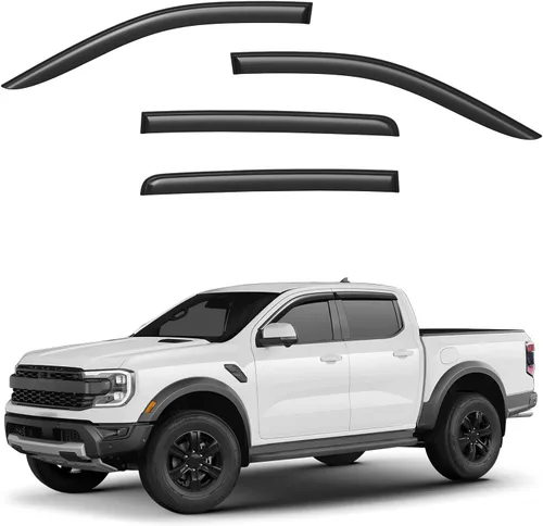 Miniatura 22 de Deflectores de ventana tintados ahumados con cinta adhesiva para ventana lateral, deflectores de lluvia compatibles con Honda Pilot 2016-2022 - 4