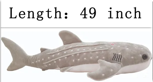 Miniatura 7 de Animal de Peluche Gigante de Tiburón Ballena Gris de 48 Pulgadas Tiburón Ballena Abrazable Peluche Almohada de Tiburón para Niños y Adultos, Regalo