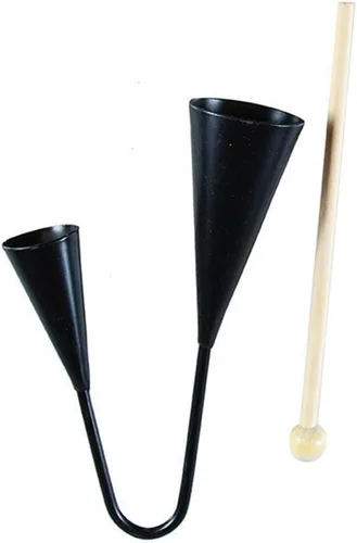 Miniatura 4 de Agogo Bell - Instrumento de percusión tradicional de samba de dos tonos con palo de madera para niños pequeños