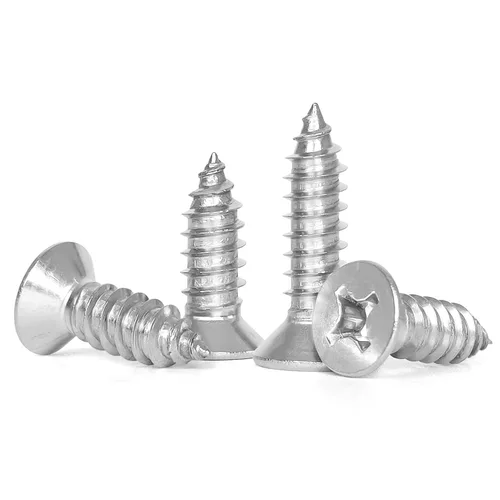 Miniatura 4 de Mellewell Tornillos para chapa metálica de cabeza plana #14 x 3 (disponibles de 5/8 a 3 pulgadas), tornillos para madera, acero inoxidable 304 18-8