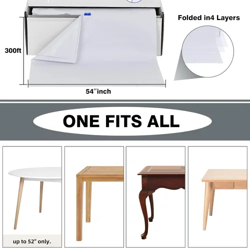 Miniatura 68 de Rollo de plástico para cubierta de mesa color verde manzana, 40 pulgadas x 100 pies, rollo de plástico resistente para cubierta de mesa de banquetes