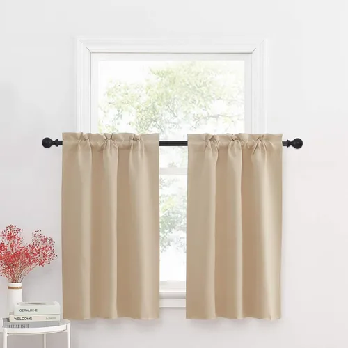 Miniatura 24 de NICETOWN Cenefas de Ventana Opacas con Aislamiento Térmico para Guardería - Paneles de Cortina con Bolsillo para Barra de Decoración del Hogar