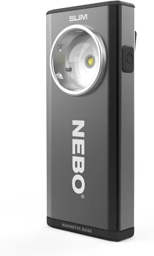 NEBO Linterna de bolsillo SLIM | 500 lúmenes, mini luz de trabajo EDC recargable, base magnética y brillo regulable, duradera y resistente al agua,