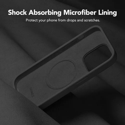 Miniatura 6 de GONEZ Funda de silicona para iPhone 14 Pro Max, compatible con MagSafe, con protector de pantalla + protector de lente de cámara, silicona líquida a