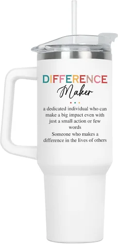 Miniatura 14 de AXIARA Regalos inspiradores para mujeres, vaso aislado de 40 onzas con popote y asa, regalos de aliento de agradecimiento para mujeres, amigas