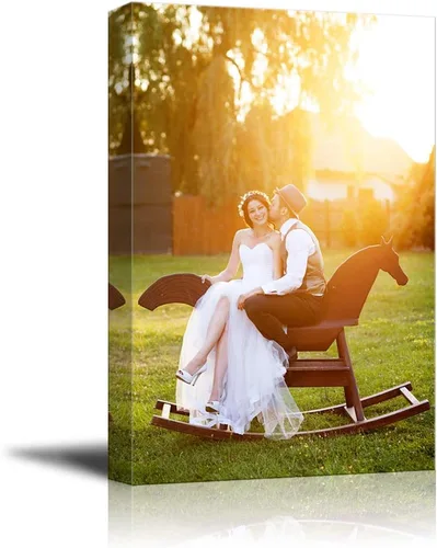 NWT Impresiones en lienzo personalizadas con tus fotos para bodas, cuadros de lienzo personalizados para pared para imprimir enmarcados, 36 x 24