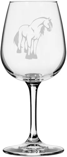 Miniatura 49 de Morgan Body Horse - Copa de vino grabada multiusos (12.75 onzas)