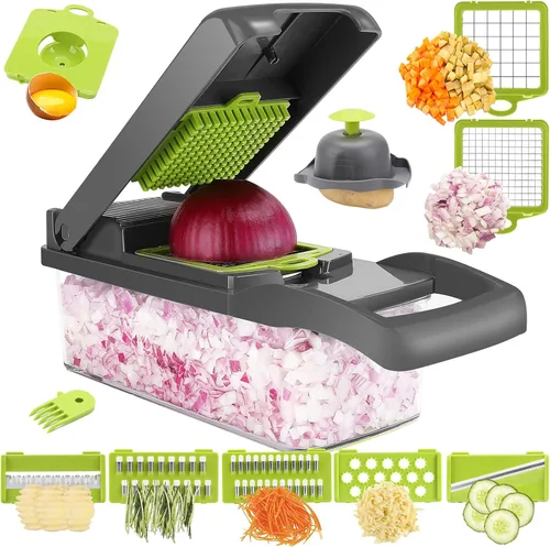 AHCZDDK Picador de verduras - Alimentos que ahorran tiempo y trabajo - Cortador de cebolla profesional y cortadores de cebolla, picador de verduras