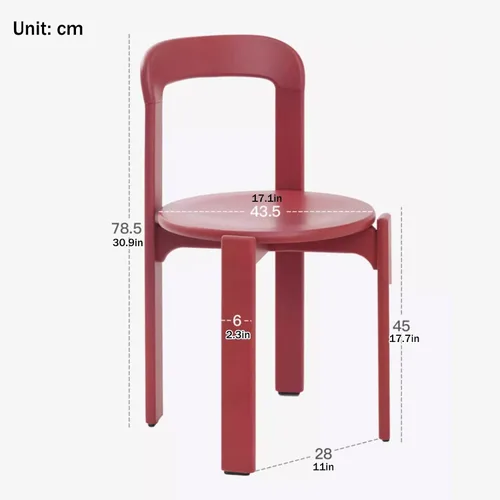 Miniatura 3 de Silla de comedor moderna y versátil, sillas de cocina con marco de madera apilable, silla lateral sin brazos, taburete para el hogar para habitación