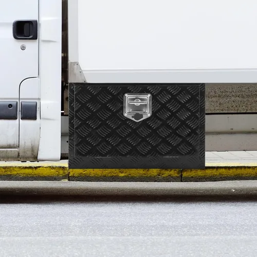 Miniatura 8 de VEVOR Caja para Debajo del Camión, Caja de Almacenamiento para Pickup de 24" x 12" x 14", Caja de Herramientas de Placa de Diamante de Aluminio