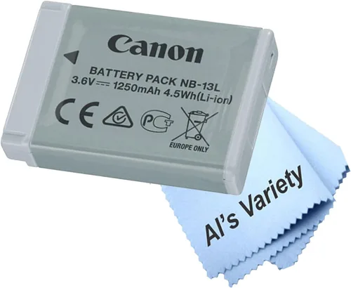Canon Paquete de baterías de iones de litio NB-13L Powershot G1 X Mark II, SX740, G7 X, G7 X Mark II, III, G9 X, G9 X Mark II, SX270, SX620, SX720,