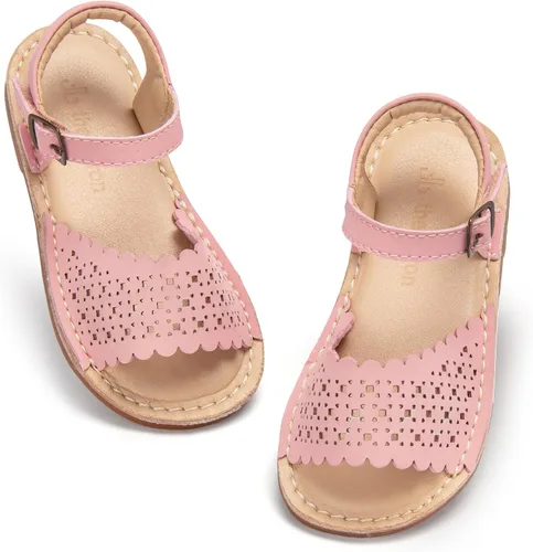 Miniatura 10 de THEE BRON Sandalias de gladiador para niñas pequeñas, zapatos cómodos acolchados para jugar en verano de princesa
