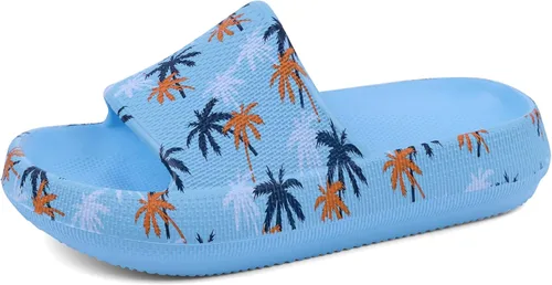FJPTREN Zapatos de nube para niños y niñas, sandalias acolchadas antideslizantes, zapatos de ducha ligeros, plataforma para niños, suela gruesa,