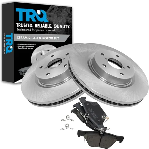 Miniatura 72 de TRQ Kit de rotor de freno trasero y pastillas de cerámica Posi premium compatible con camioneta Chevy GMC