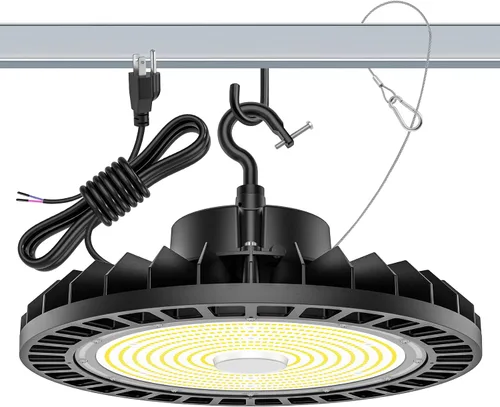 Miniatura 9 de 150W UFO LED alta luz de la bahía 22500LM ETL listado alta bahía LED tienda luces 5000K 0-10V regulable para almacén garaje AC100-277V
