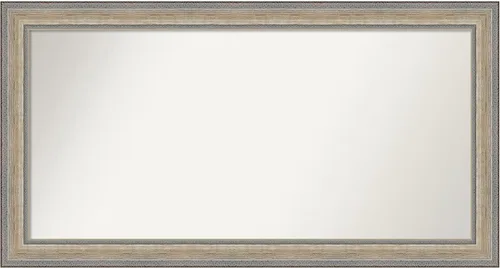 Miniatura 479 de Amanti Art Espejo de baño plateado para sobre fregadero, 28 x 47 pulgadas, espejo rectangular de plata imperial, marco de madera tradicional de gran