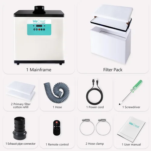 Miniatura 7 de WECREAT Extractor de humos de soldadura, potente purificador de humo de succión de 200 W, bajo ruido, tasa de purificación del 99.97% con sistema