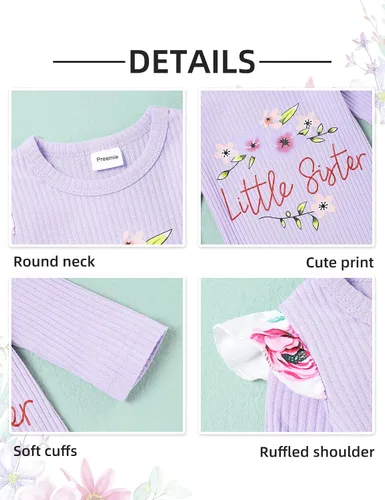 Miniatura 3 de Mono de manga larga con estampado floral para bebé o niña