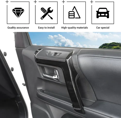 Miniatura 3 de Hoolcar Cubierta interior para manija interior de puerta compatible con Toyota 4Runner 2010-2023, color negro