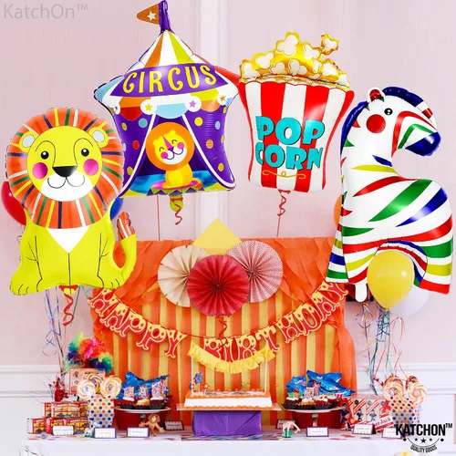 Miniatura 4 de KatchOn, Xtralarge, Globos de carnaval - 4 piezas Decoraciones de fiesta temática de carnaval Globos de circo para decoraciones de carnaval