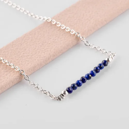 Miniatura 105 de YANARA Pulsera de tobillo para mujer, piedra de nacimiento natural, cuentas de piedras preciosas, tobillera delicada hecha a mano de 9 pulgadas +