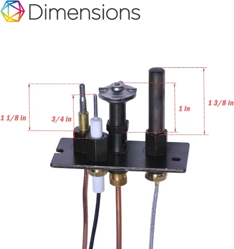 Miniatura 4 de 10002264 - Conjunto piloto SIT de gas natural propano (NG) de 3 vías compatible con HHT, Majestic, Monessen, Temco, Vermont Castings Estufas de gas