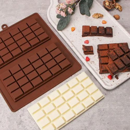 Miniatura 2 de Webake Molde de barra de chocolate de silicona, moldes de barra de caramelo de 4 onzas, paquete de 2 unidades para barras energéticas de proteínas