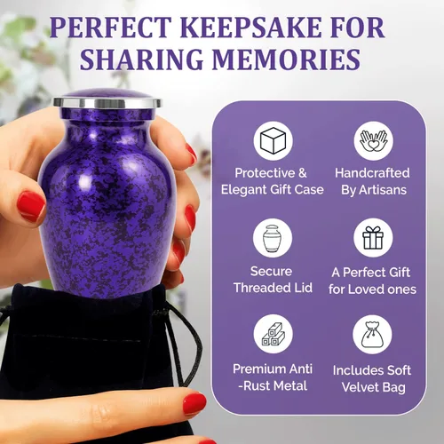 Miniatura 4 de Urnas pequeñas para cenizas humanas – Elegante juego de urnas de cremación de recuerdo para mujeres y hombres adultos – Mini urnas conmemorativas