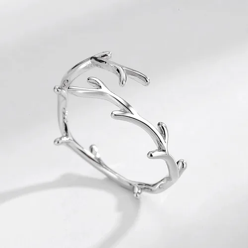 Miniatura 83 de Anillo de plata de ley 925, minimalista, ajustable, hecho a mano, para mujeres y niñas