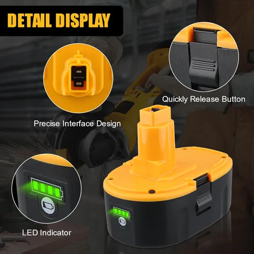 Miniatura 4 de DC9096 Batería de Iones de Litio de 7000mAh/7.0Ah de Reemplazo para Batería Dewalt de 18V Compatible con DEWALT DC9098 DW9096 DW9098 DW9095 DC9099