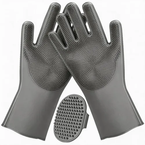 Miniatura 8 de 3 piezas de suministros de baño para perros, guantes de lavado para perros y cepillo de champú para mascotas, guante de lavado con 3000 cerdas Azul