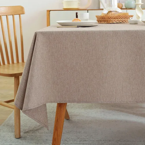 Miniatura 10 de Laolitou - Mantel cuadrado de lino impermeable texturizado negro, manteles lavables sin arrugas a prueba de derrames para mesa de comedor