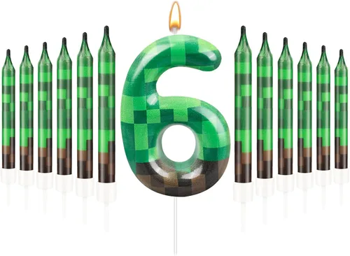 Miniatura 64 de 13 piezas de velas temáticas de coches de carreras para cumpleaños en negro y blanco con número de carrera 1 a cuadros, velas para tarta de coche