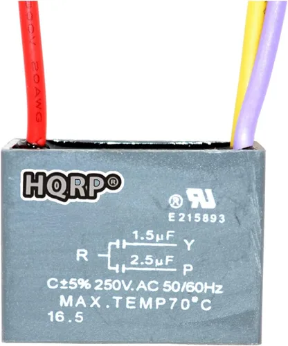 Miniatura 22 de HQRP Condensador de ventilador de techo CBB61 1uf+2uf de 3 cables listado UL