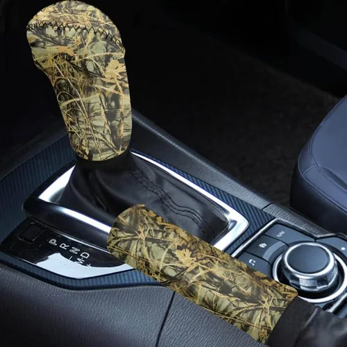 Miniatura 30 de Juego de 2 piezas set de accesorios interiores para coche, para las mujeres, hombres; cubierta de palanca de cambios/freno de mano, personalizada